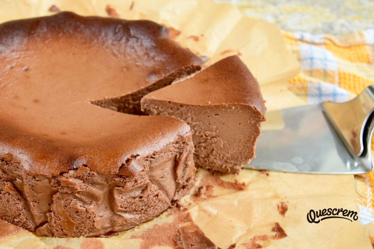 receta basque cheesecake de chocolate quescrem